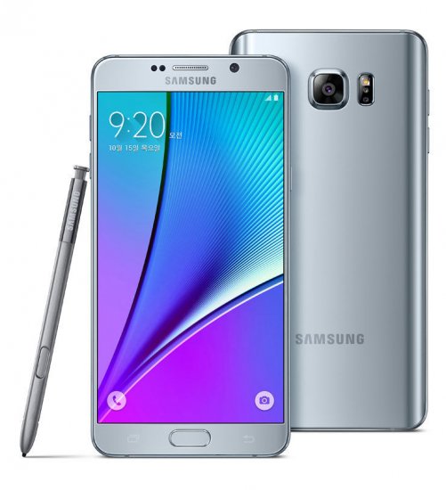 Samsung Galaxy Note 5 - 32 GB - Silver - Unlocked - GSM - Click Image to Close