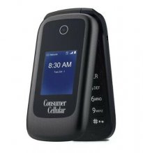Consumer Cellular Postpaid Link Flip Phone (512MB) - Black