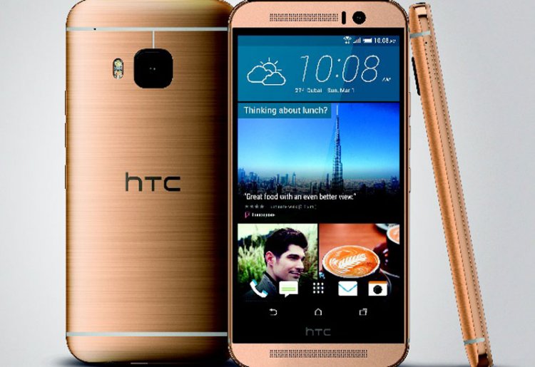 HTC - One (M9) 4G LTE with 32GB Memory Cell Phone - Gold - Click Image to Close