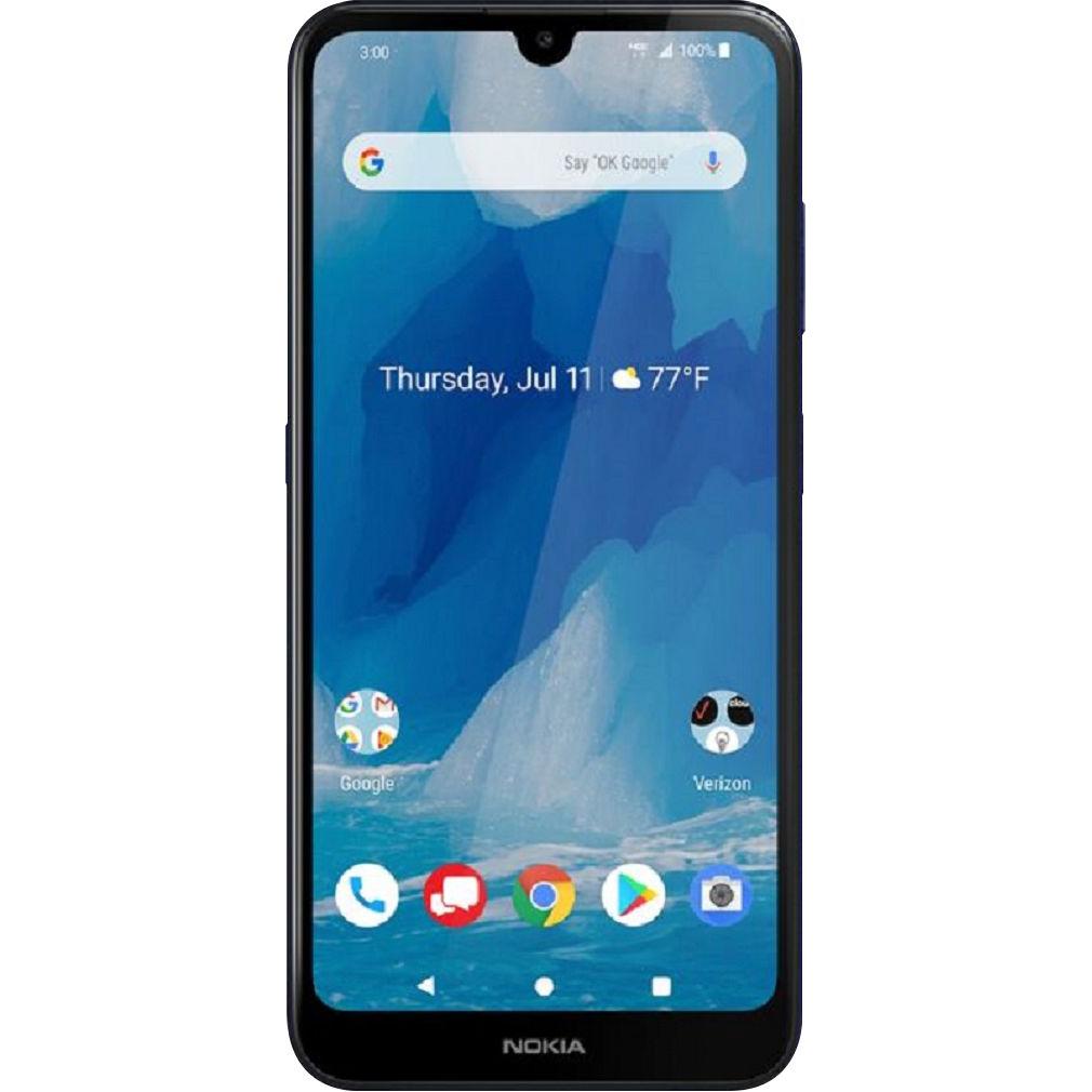 thumbnail image 2 of Nokia 2 V Android Smartphone – 5.5" Screen, 8GB, 1GB RAM, 4G LTE – Unlocked Blue Silver (New Sealed) 2 of 6
